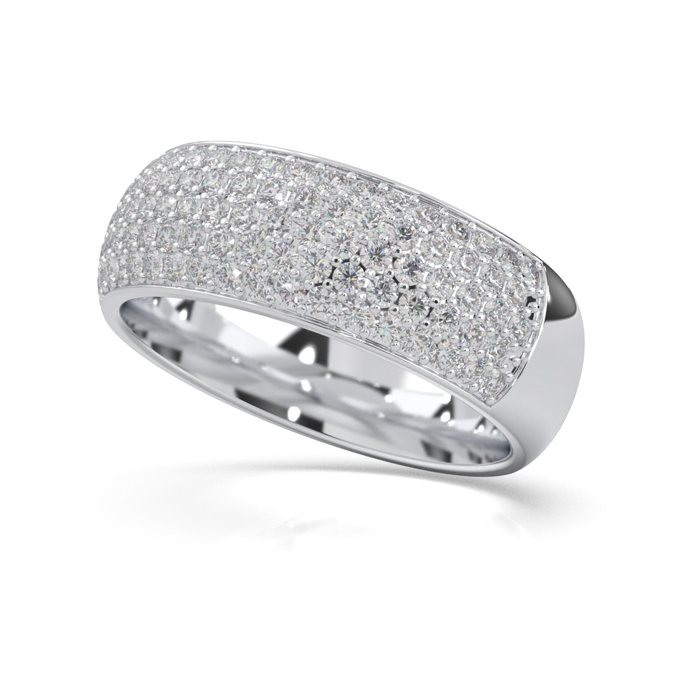 2.50 ct Moissanite Wedding Bands in 14k White Gold