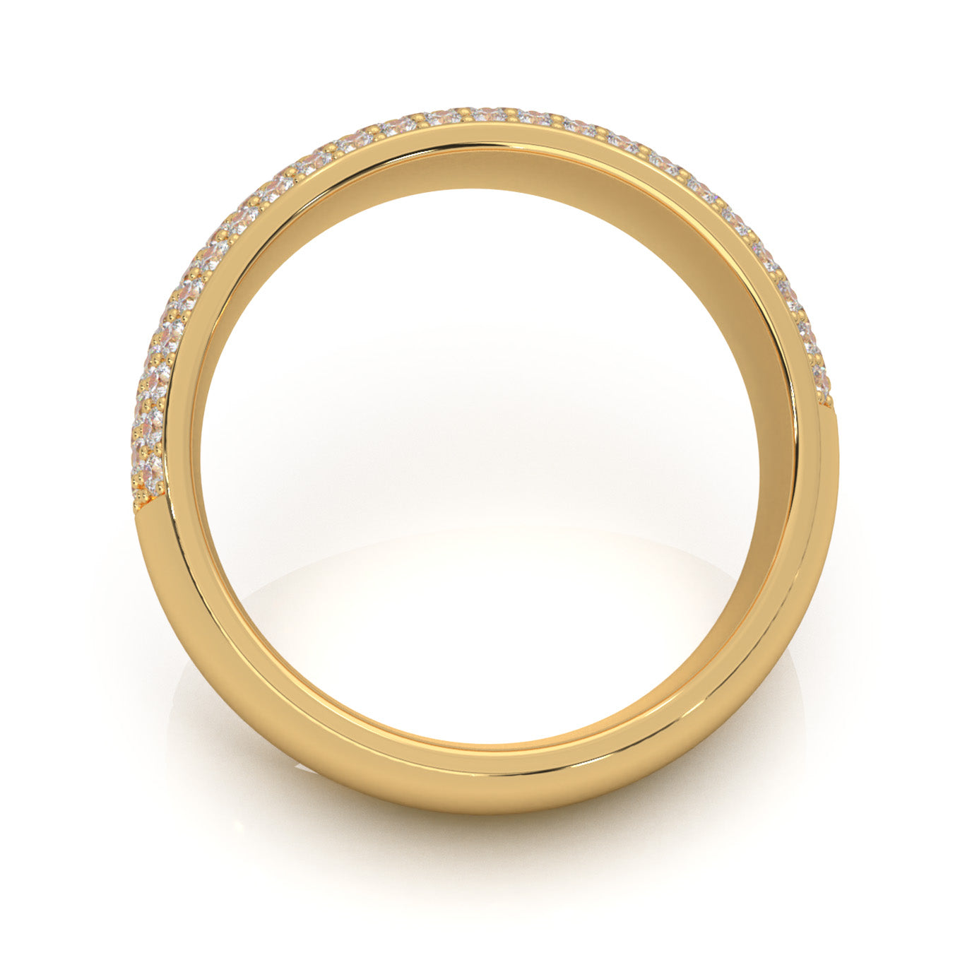 2.50 ct Moissanite Wedding Bands in 10k Yellow Gold