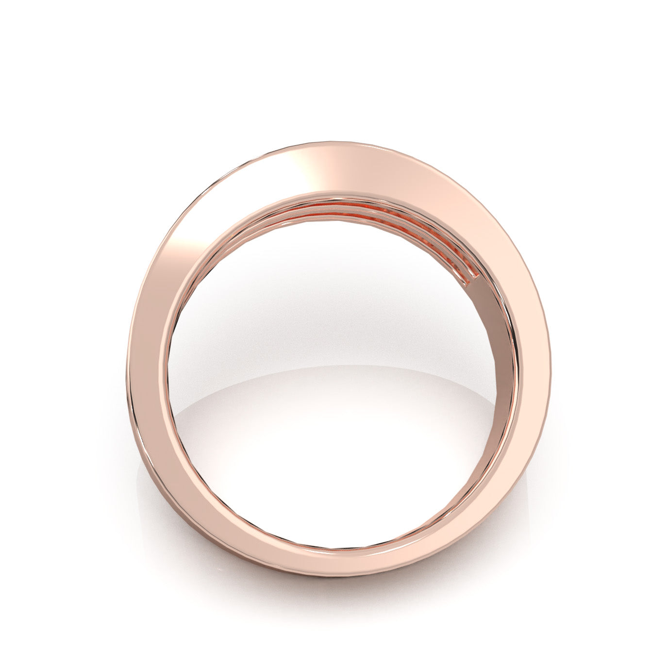 1.20 ct Natural Diamond 2 Row Round Cut Channel Wedding Band in 10k Rose Gold