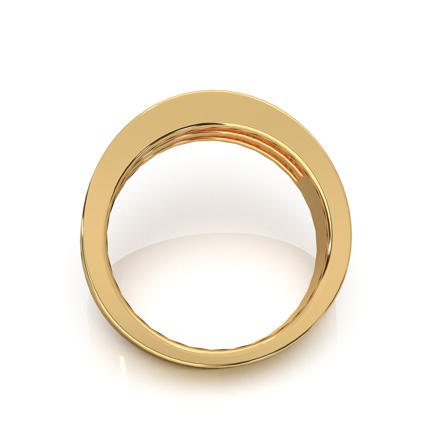 1.20 ct Moissanite 2 Row Round Cut Channel Wedding Band in 14k Yellow Gold