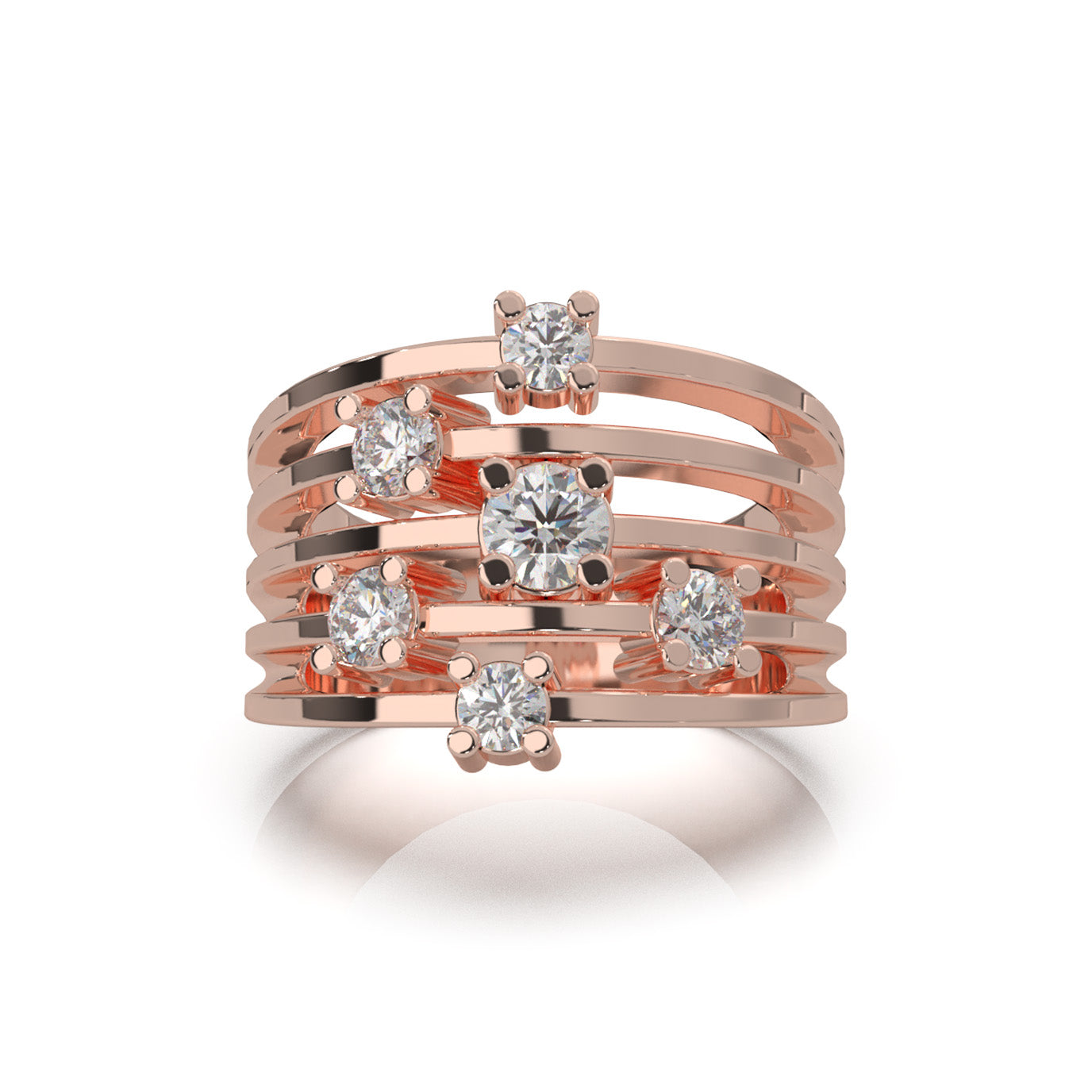 1.00 ct Natural Diamond Fancy Rings in 14k Rose Gold