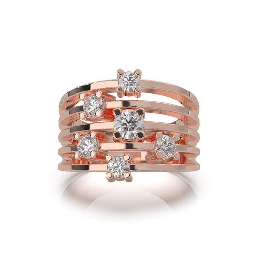1.00 ct Moissanite Fancy Rings in 10k Rose Gold