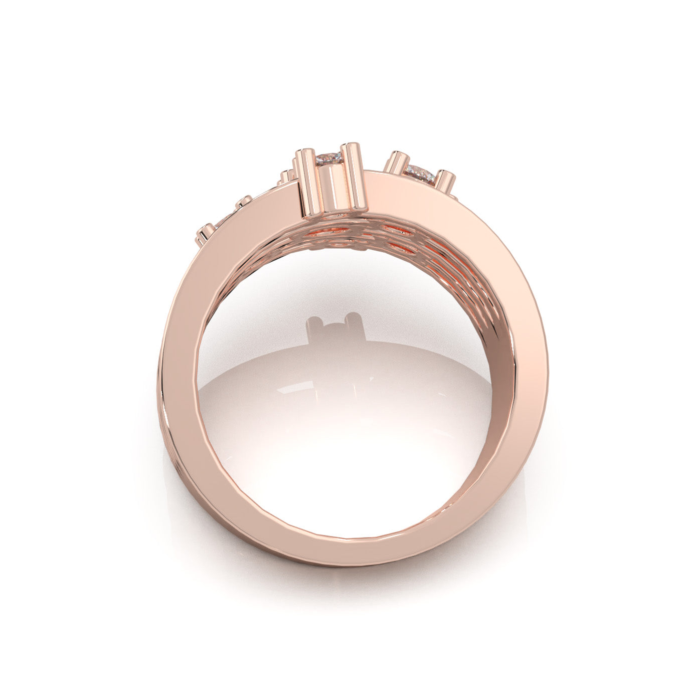 1.00 ct Natural Diamond Fancy Rings in 14k Rose Gold