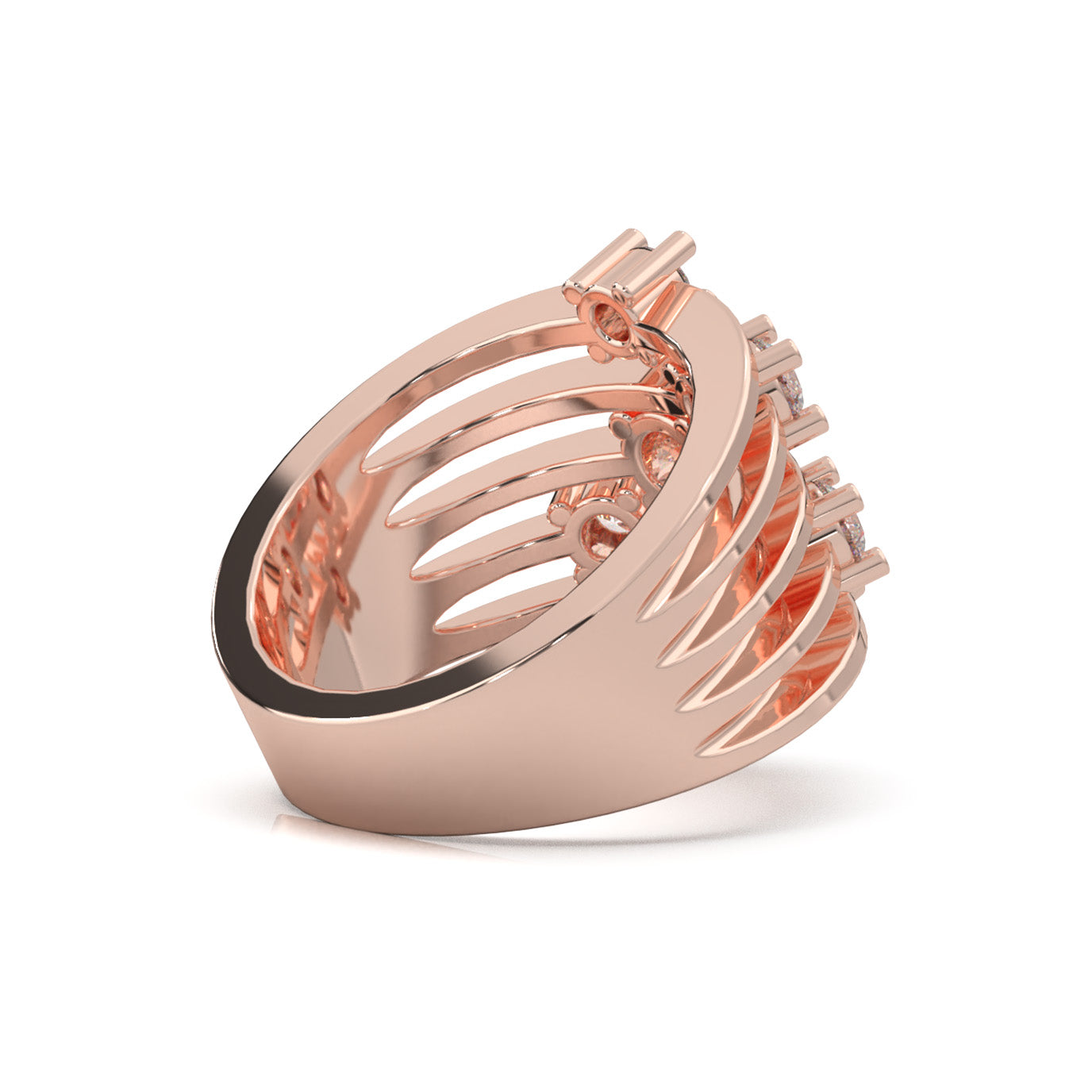 1.00 ct Natural Diamond Fancy Rings in 14k Rose Gold