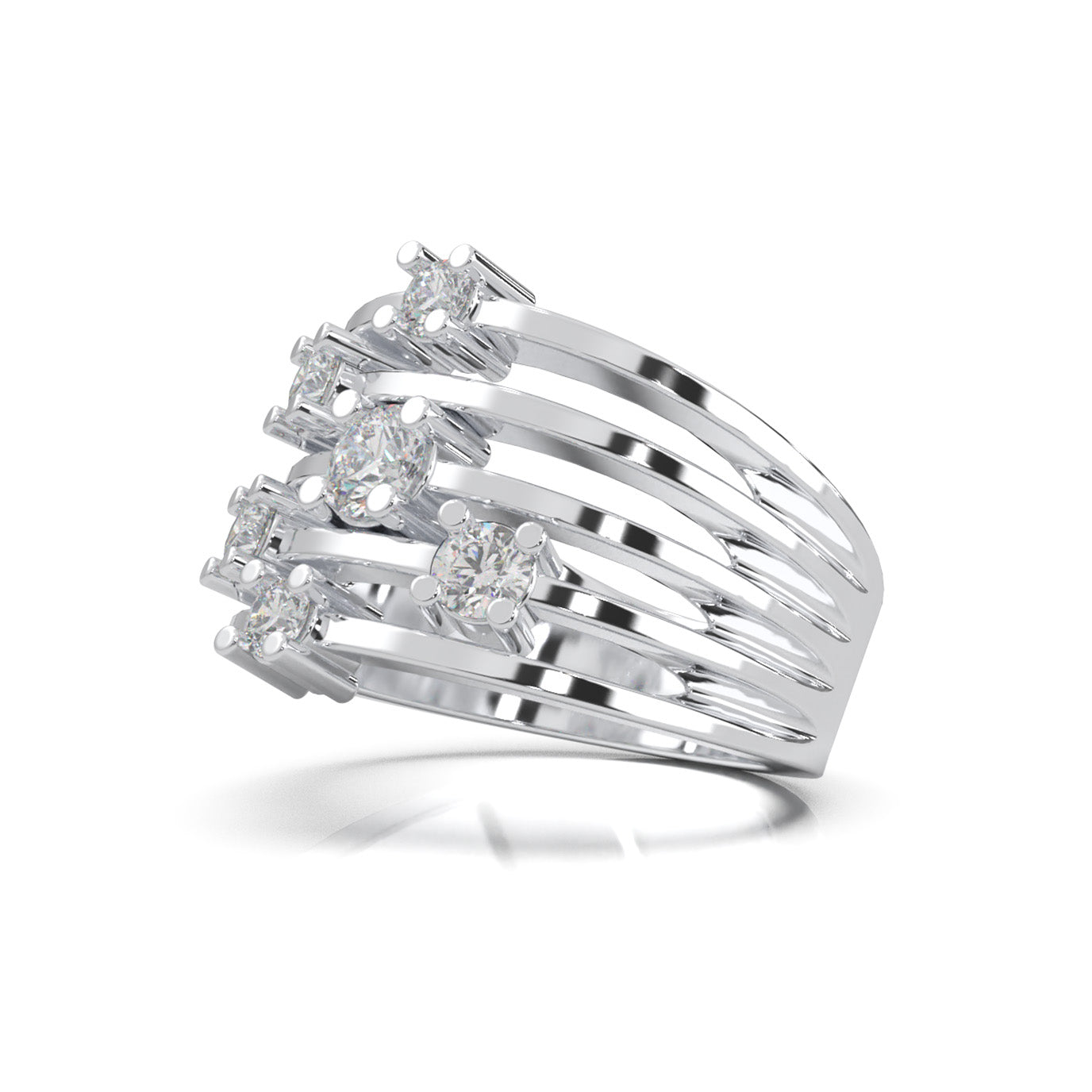 1.00 ct Natural Diamond Fancy Rings in 10k White Gold
