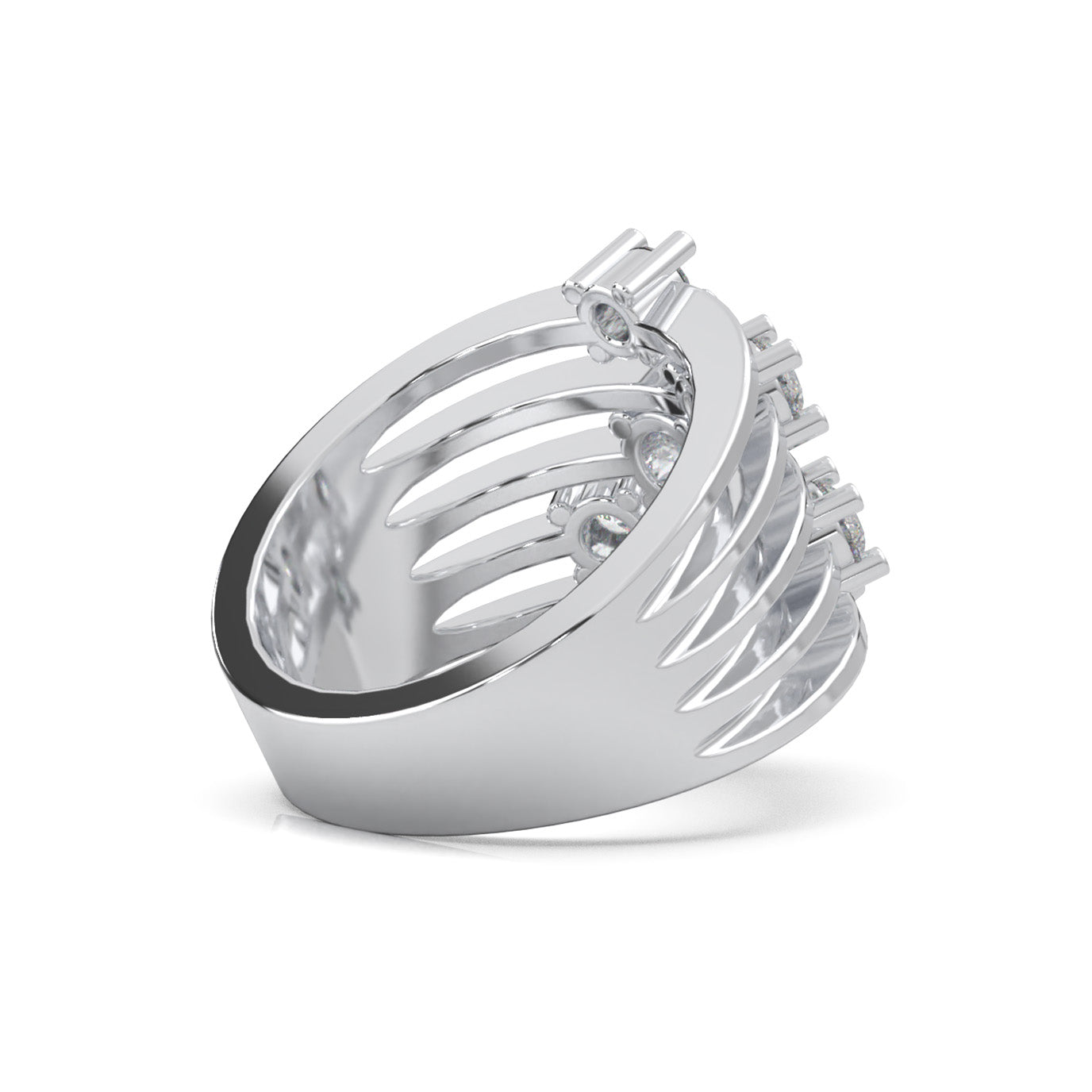 1.00 ct Natural Diamond Fancy Rings in 14k White Gold