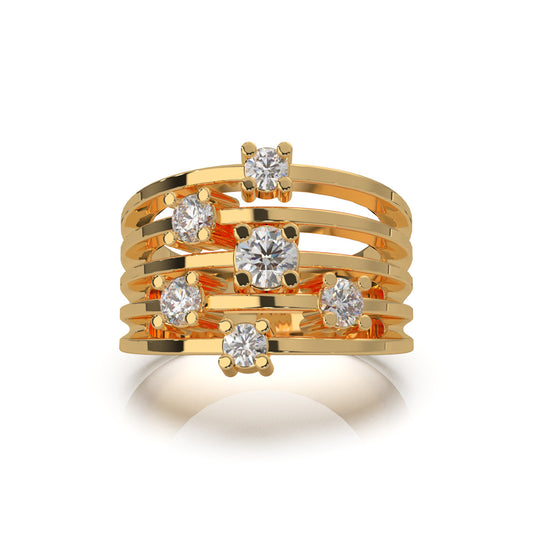 1.00 ct Moissanite Fancy Rings in 10k Yellow Gold