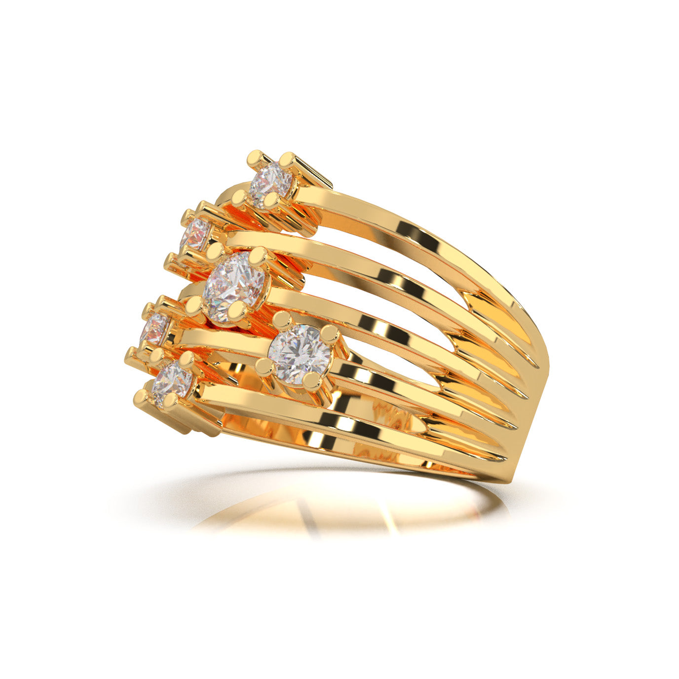1.00 ct Natural Diamond Fancy Rings in 14k Yellow Gold