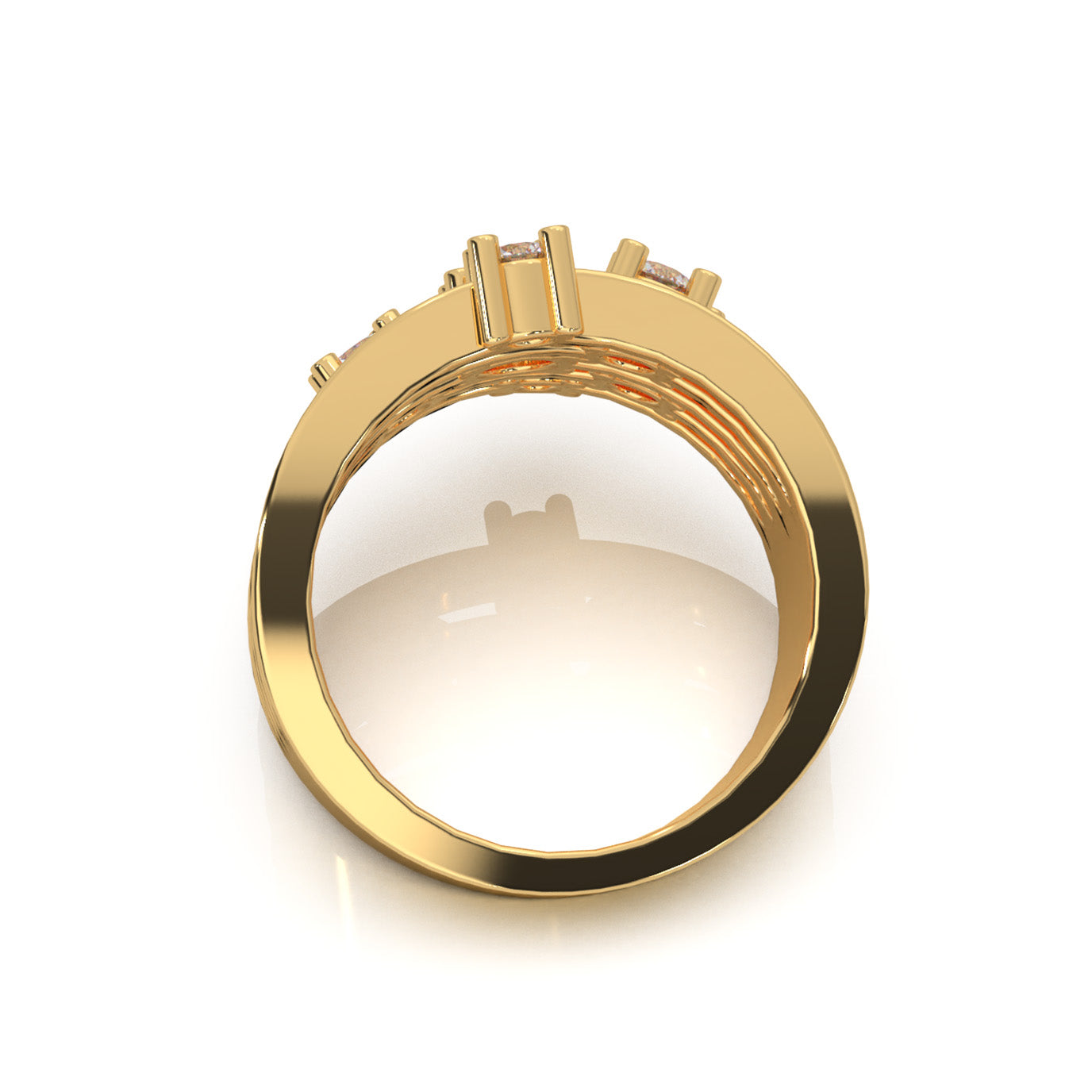 1.00 ct Moissanite Fancy Rings in 14k Yellow Gold