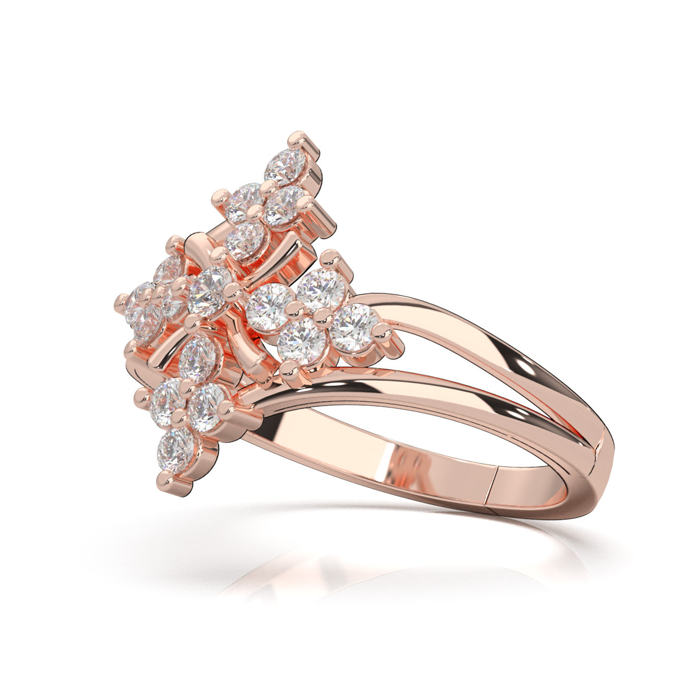 0.75 ct Moissanite Fancy Rings in 14k Rose Gold