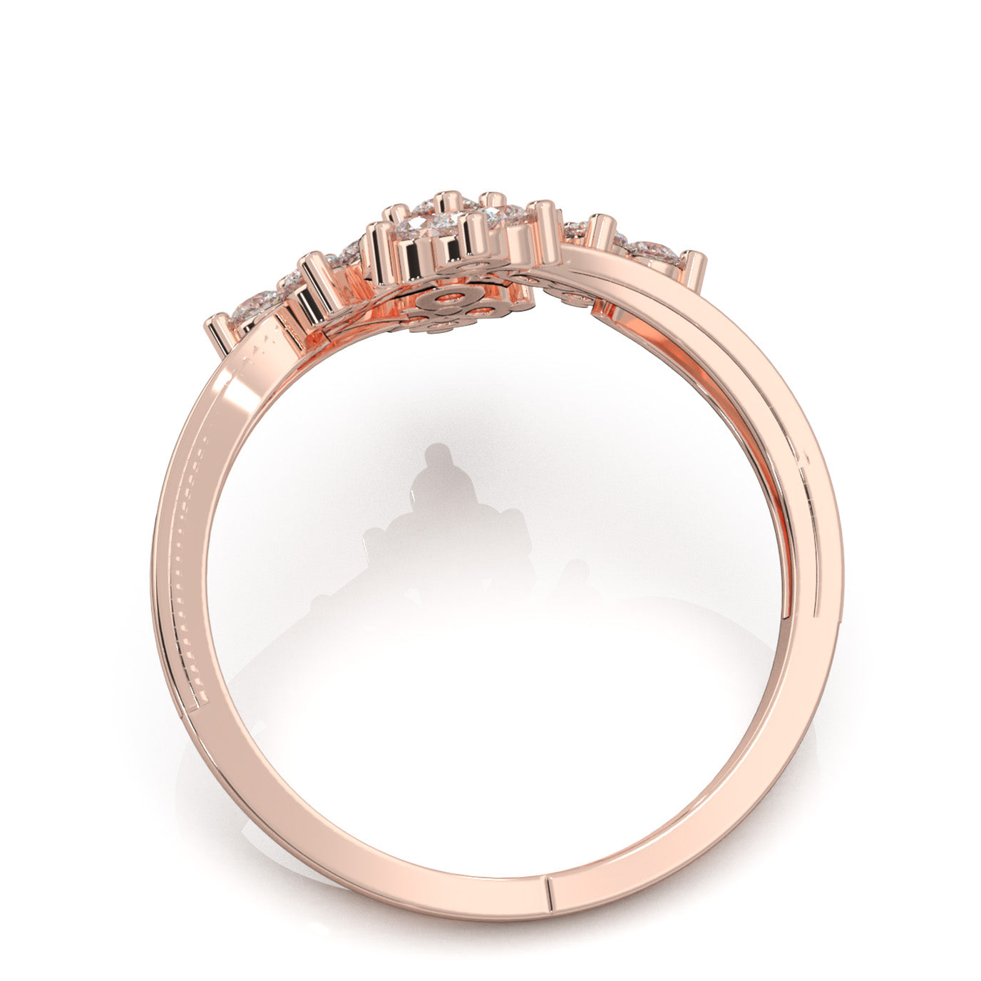 0.75 ct Natural Diamond Fancy Rings in 14k Rose Gold