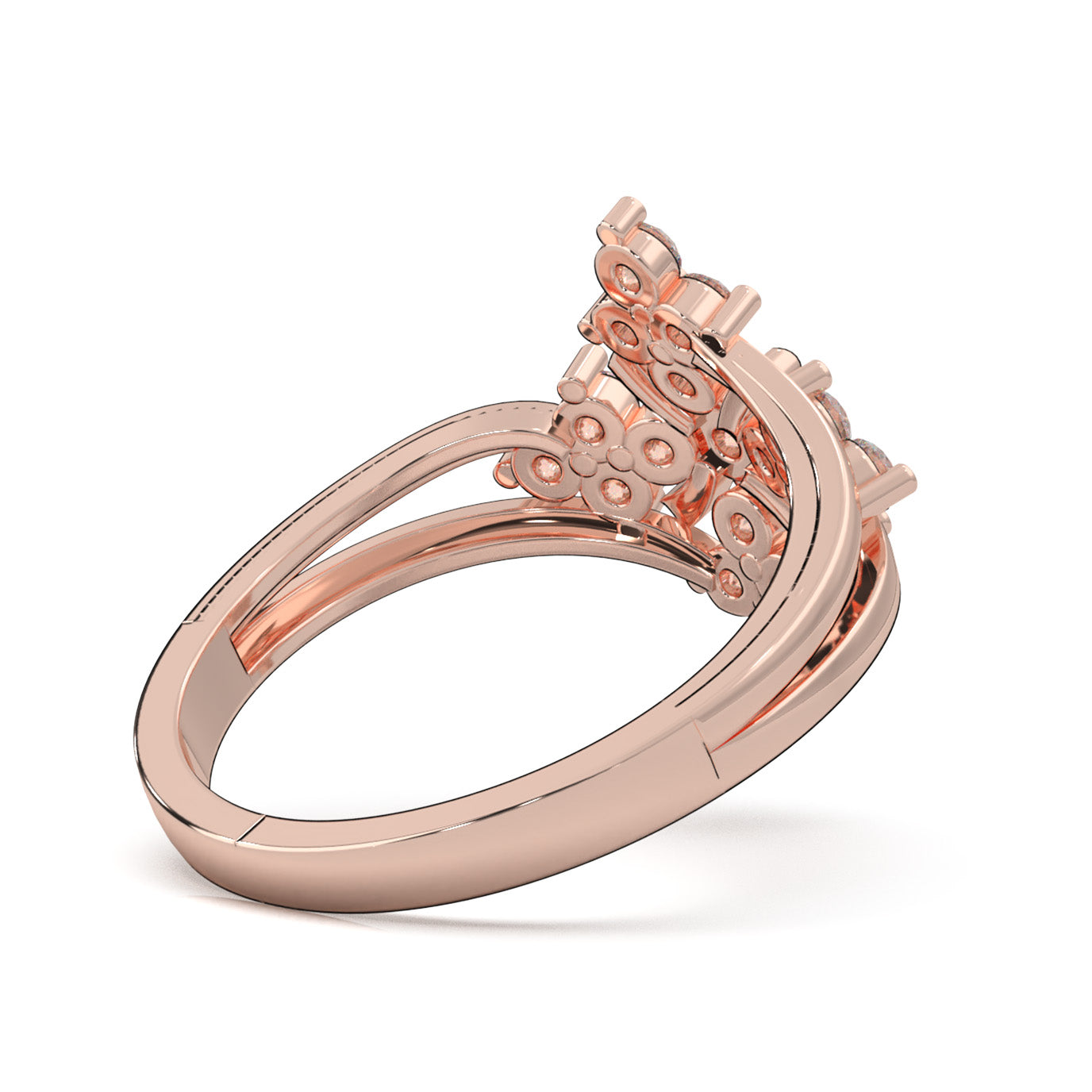 0.75 ct Natural Diamond Fancy Rings in 14k Rose Gold