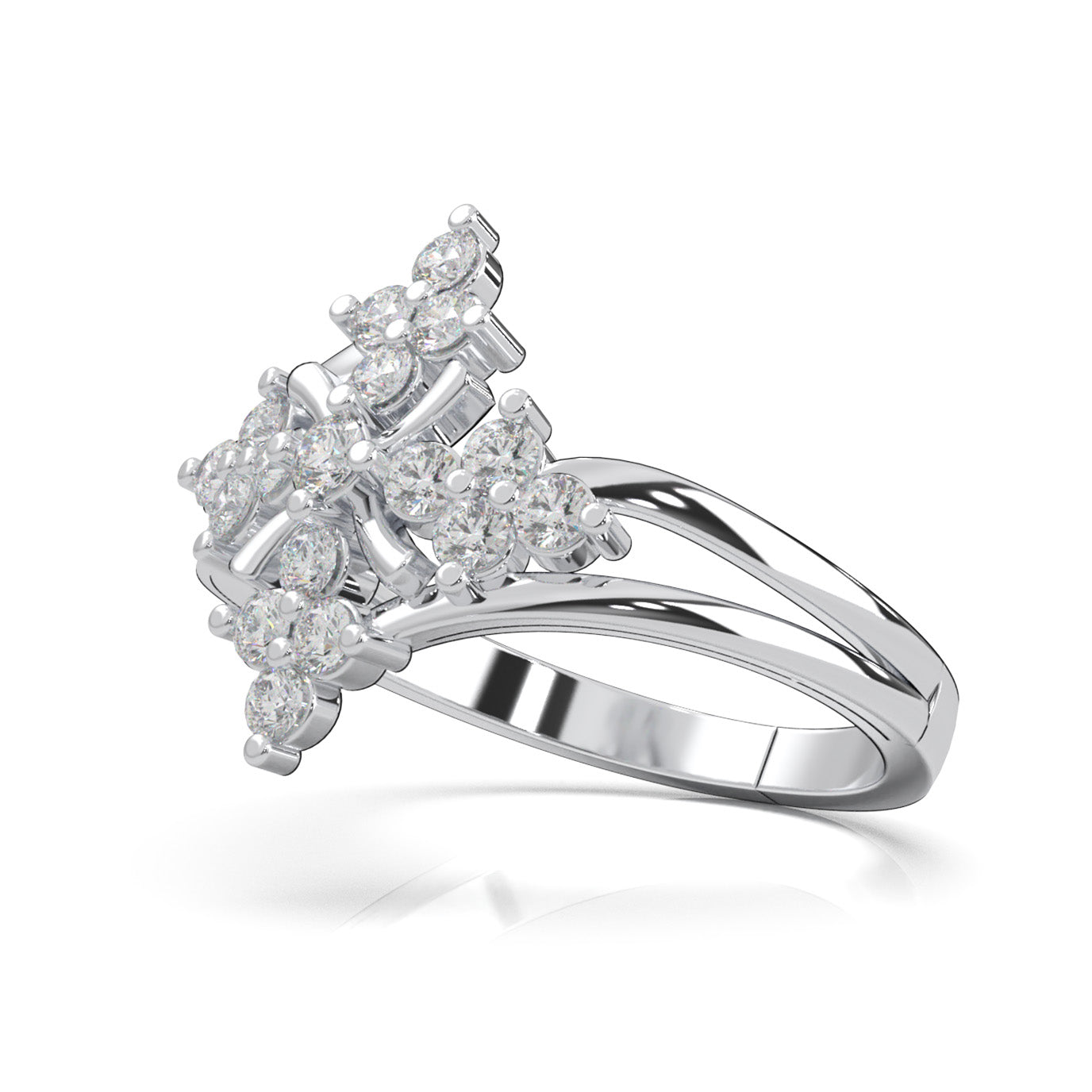 0.75 ct Moissanite Fancy Rings in 14k White Gold