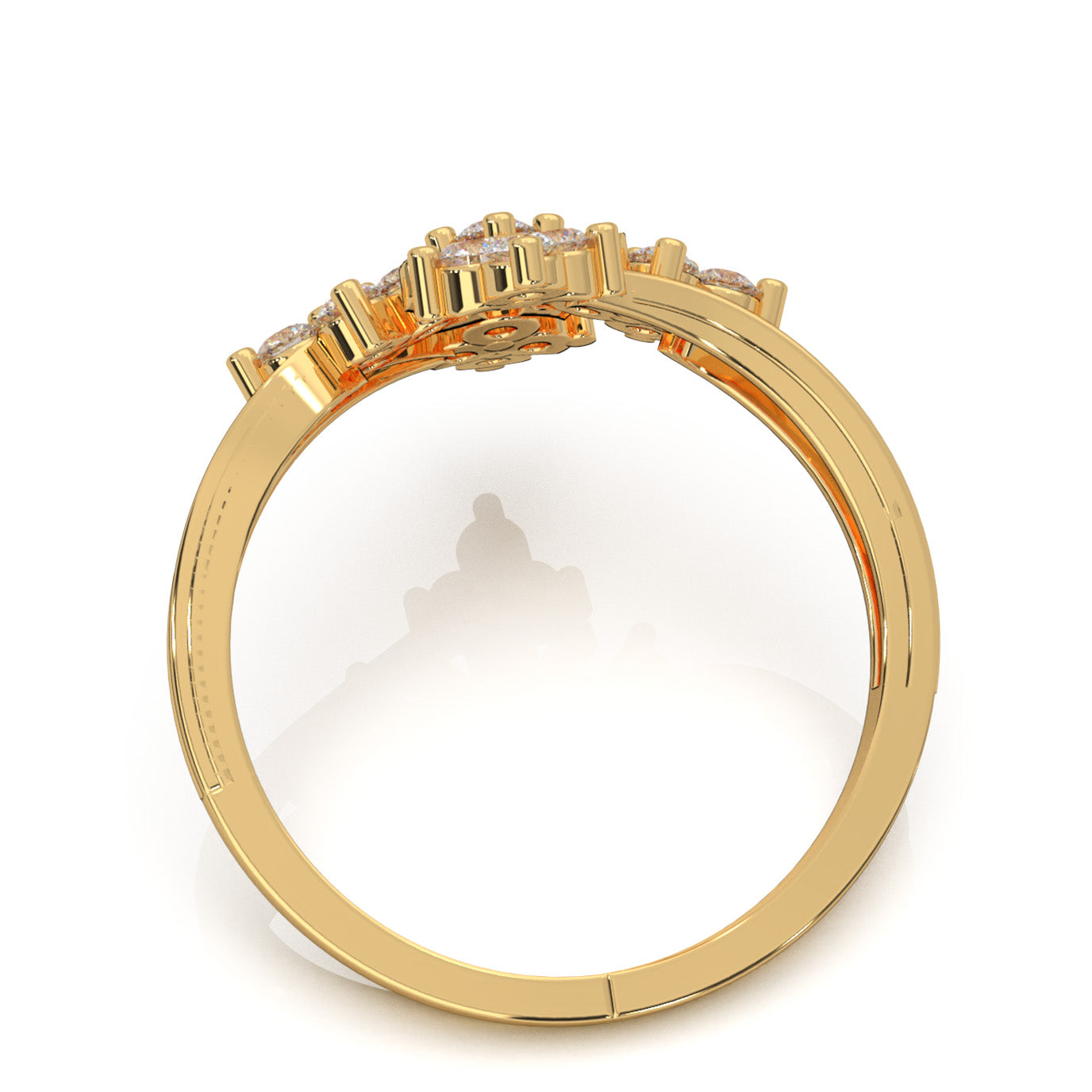 0.75 ct Moissanite Fancy Rings in 14k Yellow Gold