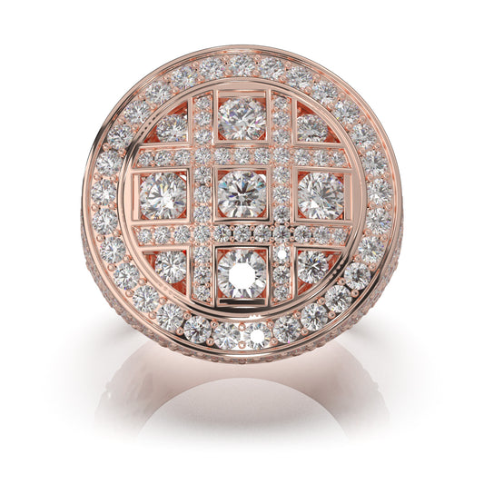 8.30 ct Natural Diamond Engagement Rings in 14k Rose Gold