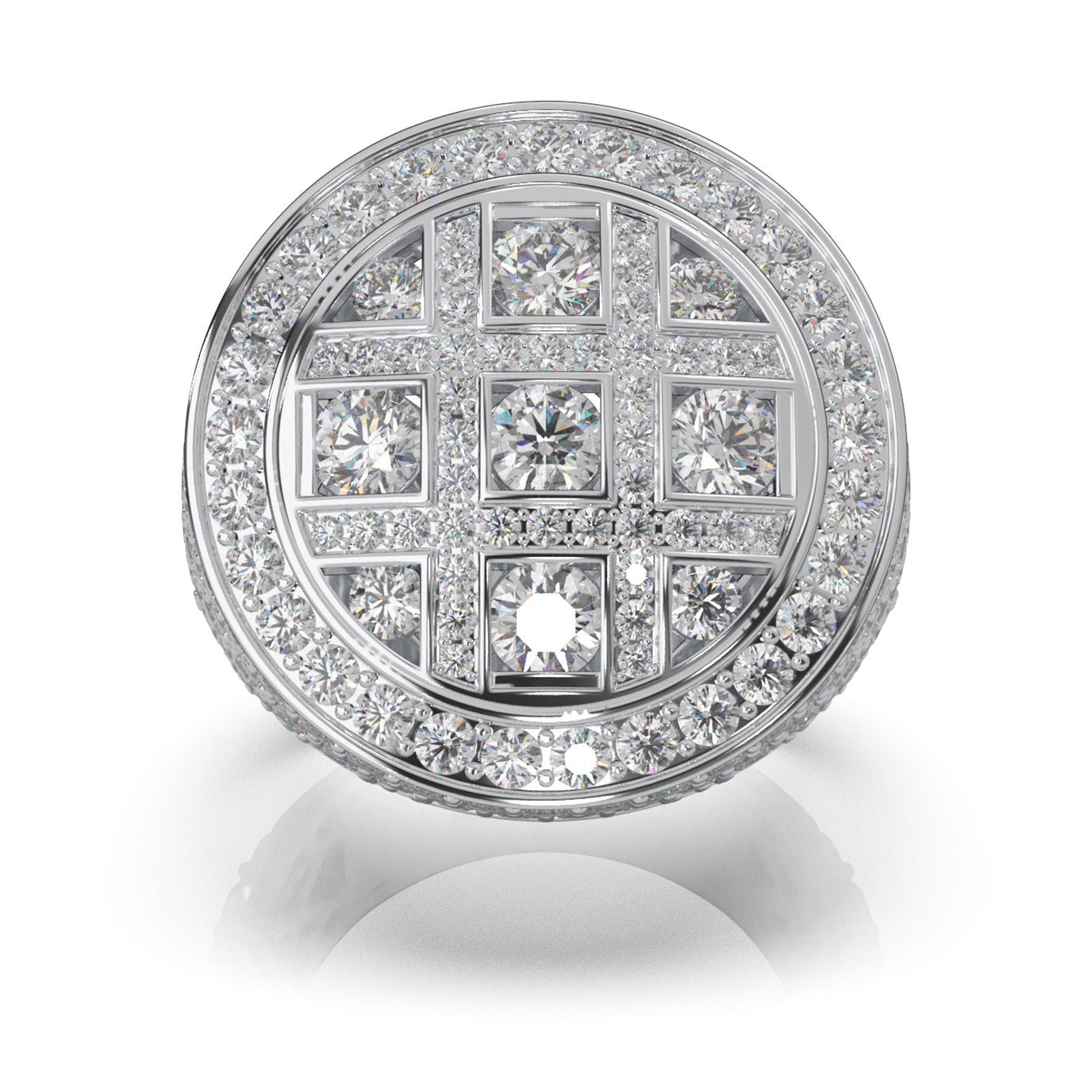 8.30 ct Moissanite Engagement Rings in 14k White Gold