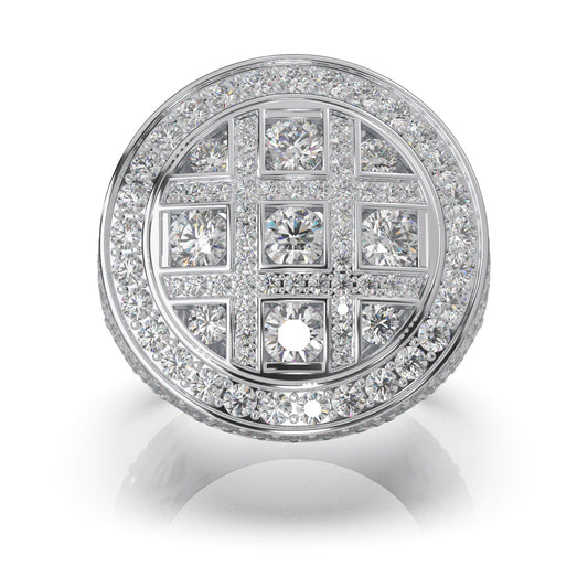 8.30 ct Moissanite Engagement Rings in 14k White Gold