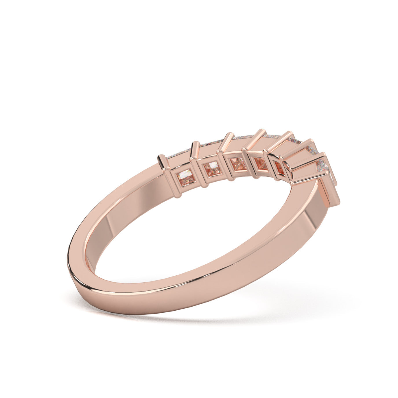 0.75 ct Moissanite Wedding Bands in 10k Rose Gold