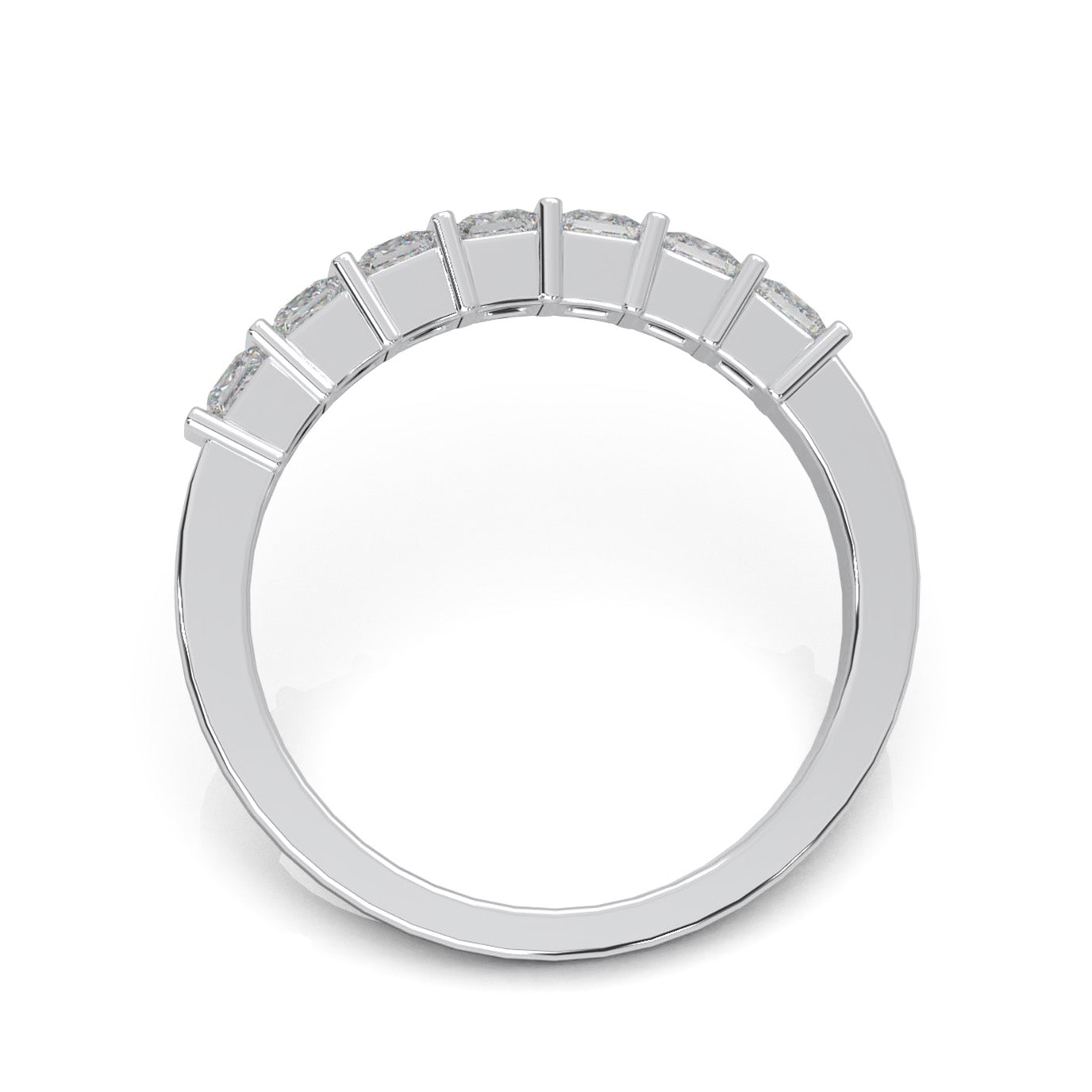 0.75 ct Moissanite Wedding Bands in 10k White Gold