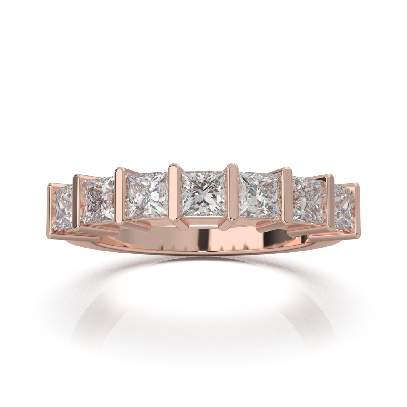 1.50 ct Natural Diamond Wedding Bands in 10k Rose Gold