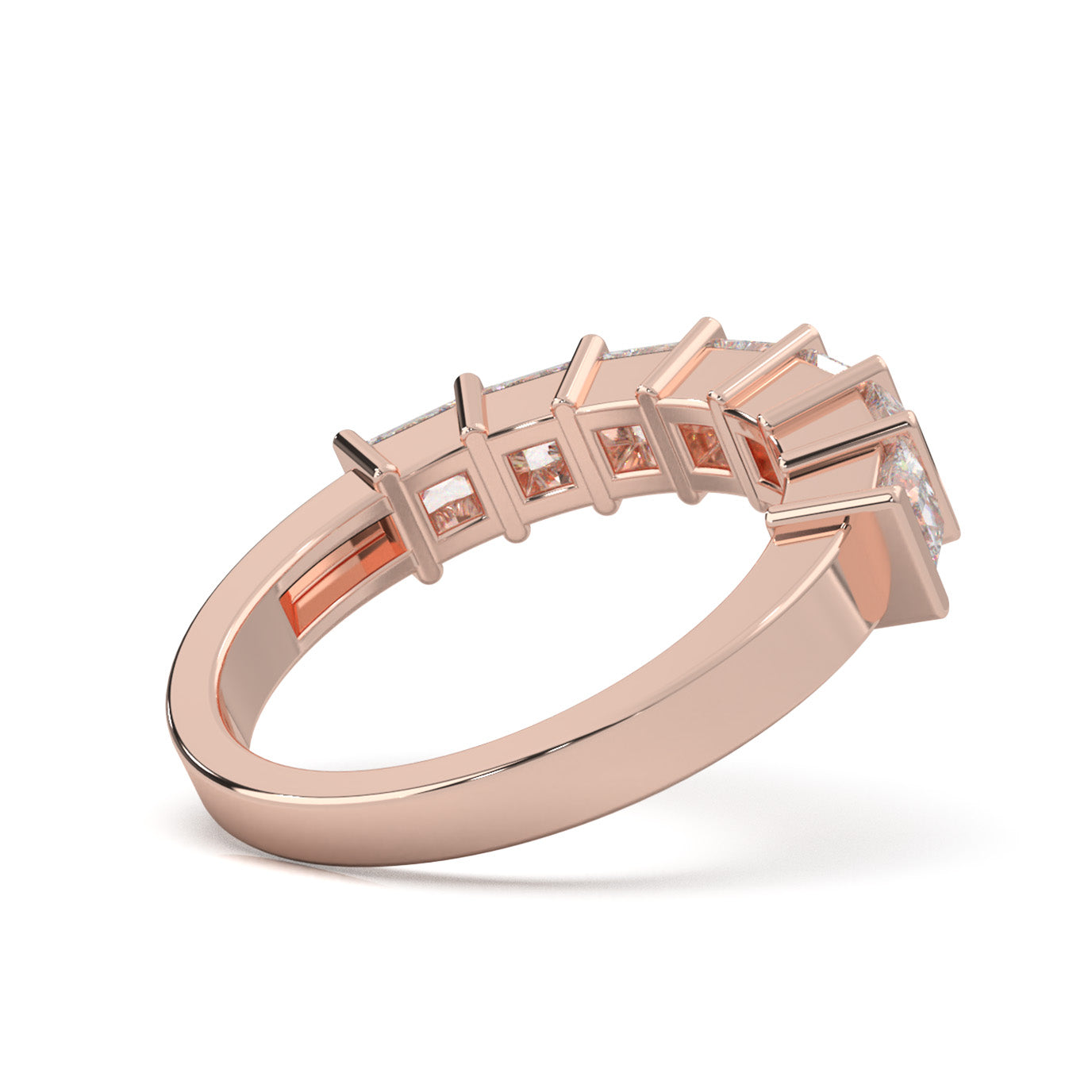 1.50 ct Natural Diamond Wedding Bands in 10k Rose Gold