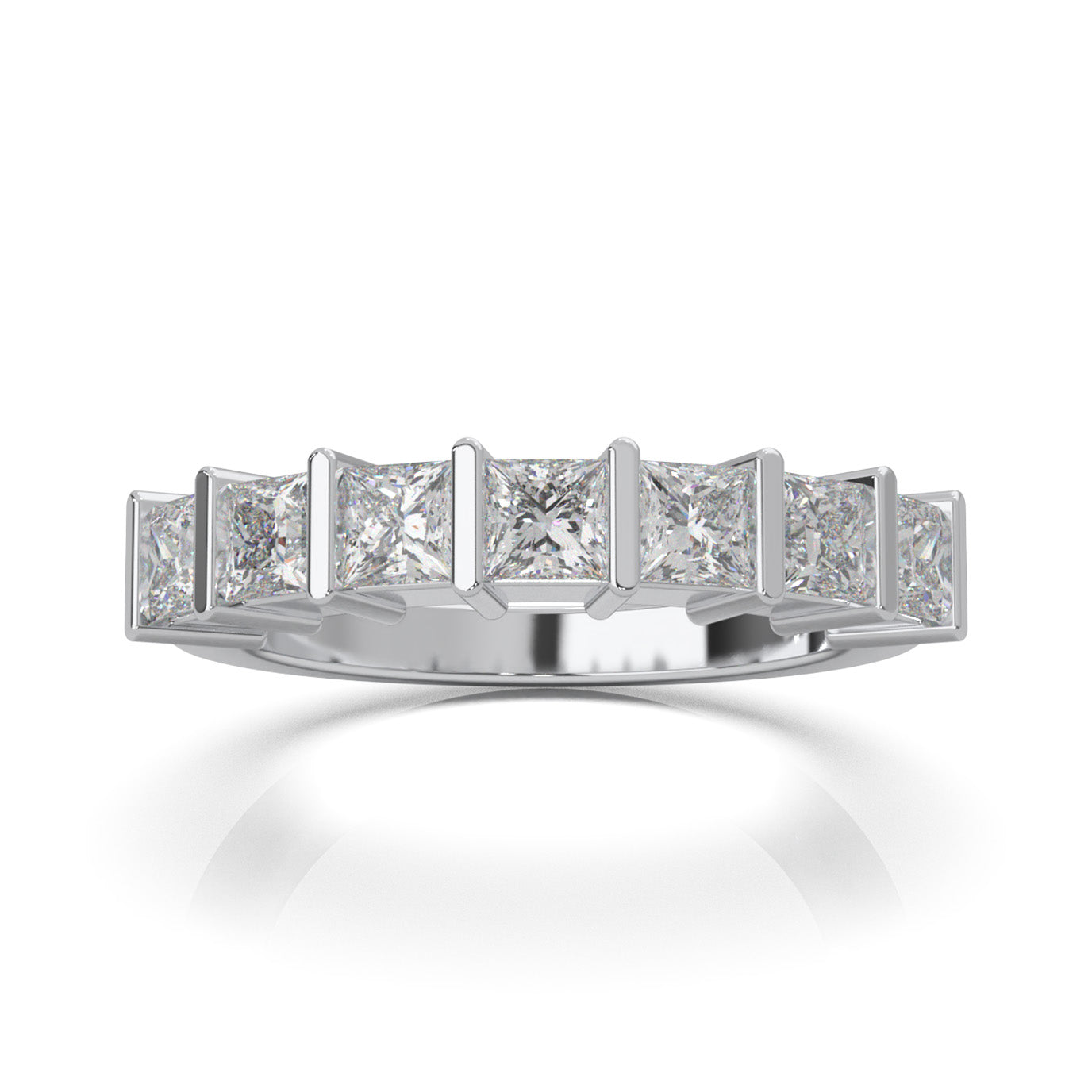 1.50 ct Natural Diamond Wedding Bands in 10k White Gold