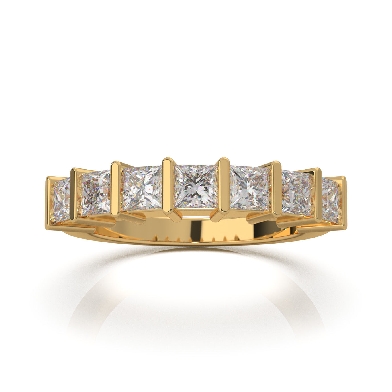 1.50 ct Moissanite Wedding Bands in 10k Yellow Gold