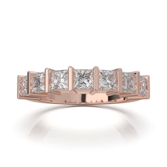 1.90 ct Moissanite Wedding Bands in 10k Rose Gold
