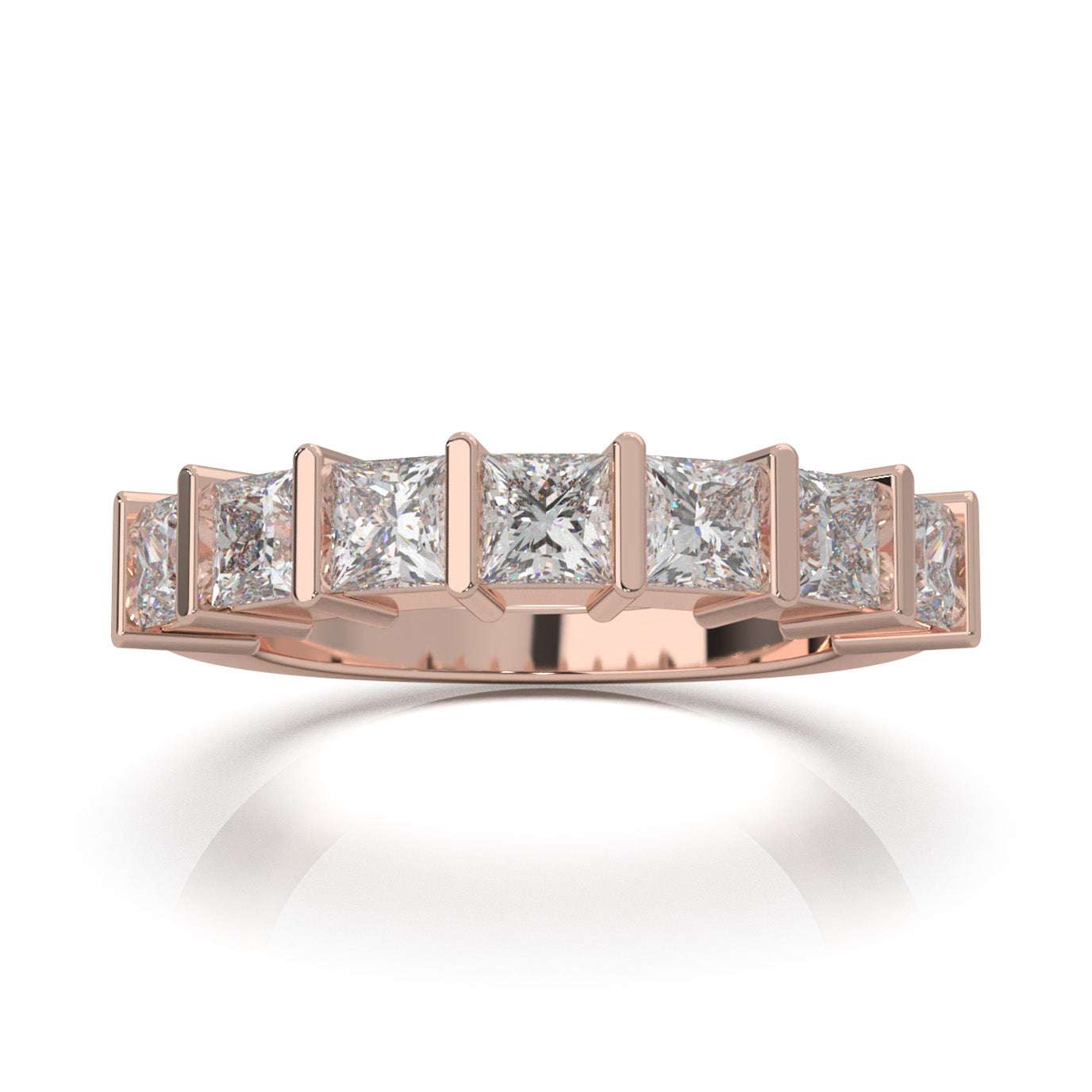 1.90 ct Moissanite Wedding Bands in 14k Rose Gold