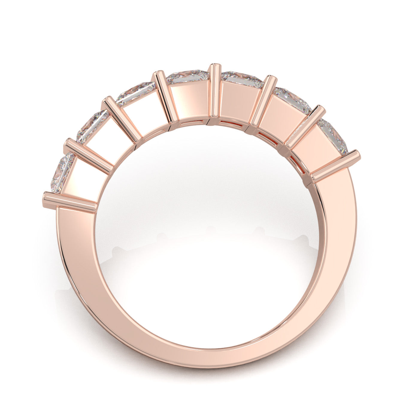 1.90 ct Moissanite Wedding Bands in 14k Rose Gold