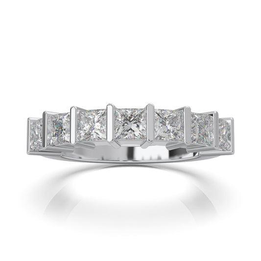 1.90 ct Natural Diamond Wedding Bands in 10k White Gold