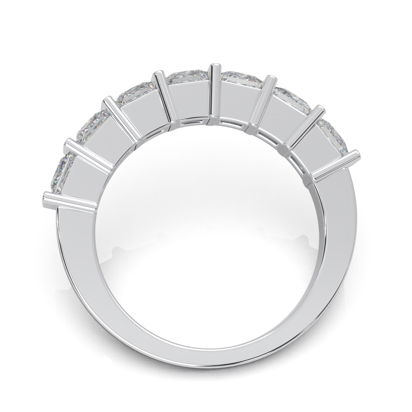 1.90 ct Moissanite Wedding Bands in 10k White Gold