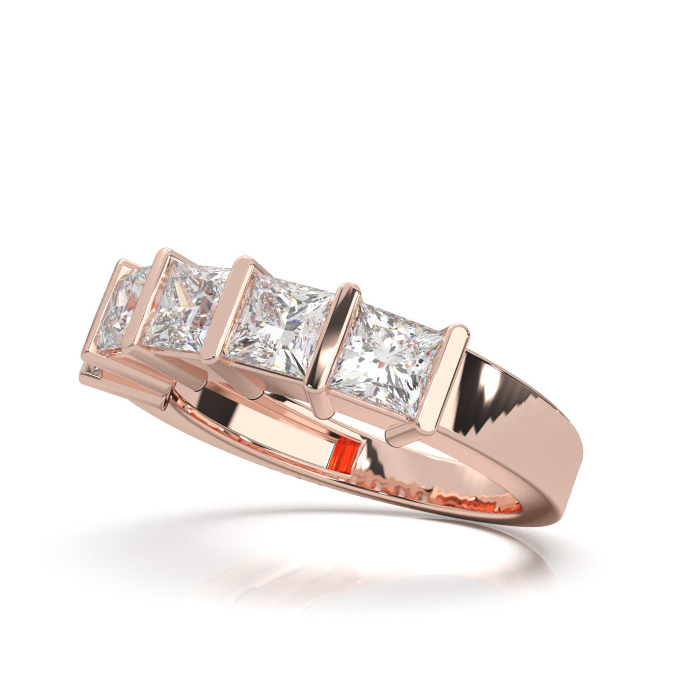 2.00 ct Moissanite Wedding Bands in 14k Rose Gold