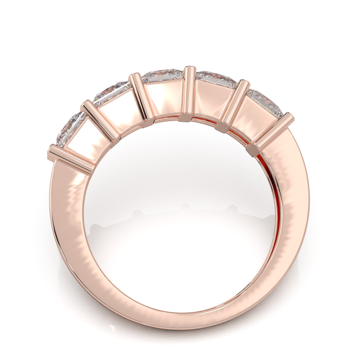 2.00 ct Moissanite Wedding Bands in 10k Rose Gold