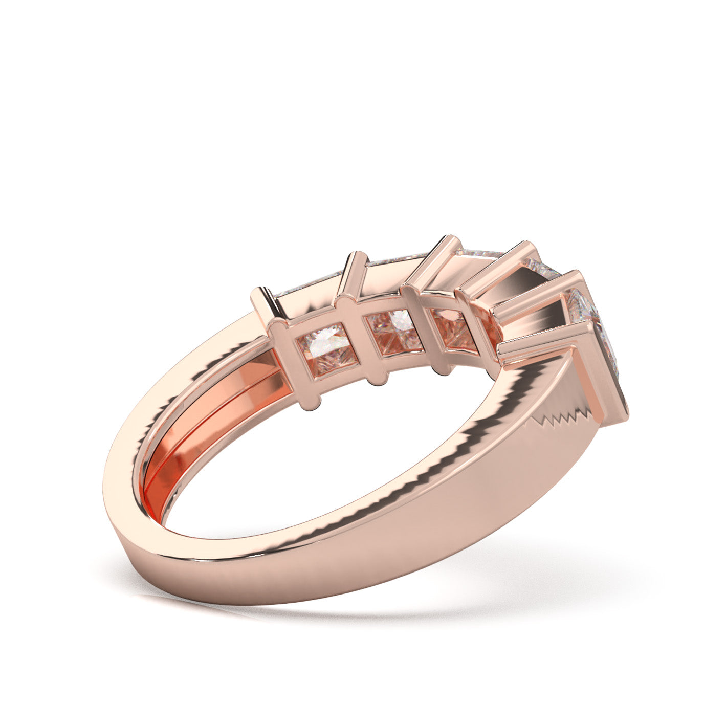 2.00 ct Moissanite Wedding Bands in 10k Rose Gold