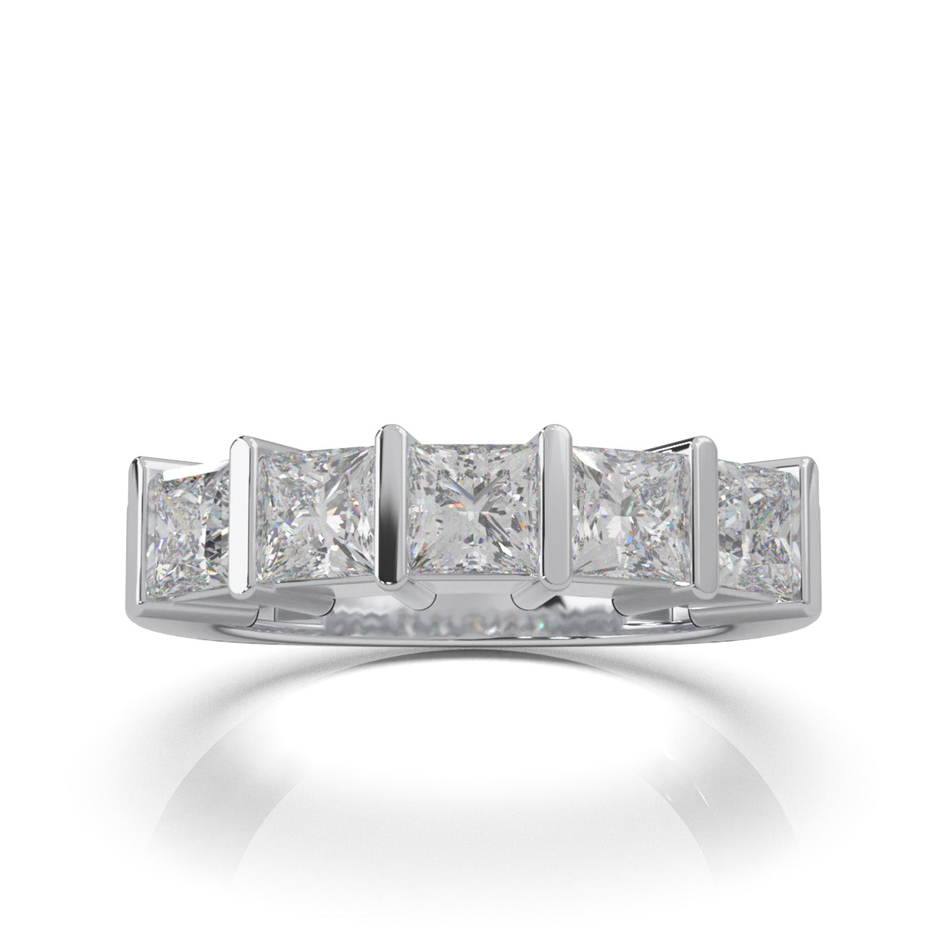 2.00 ct Moissanite Wedding Bands in 10k White Gold