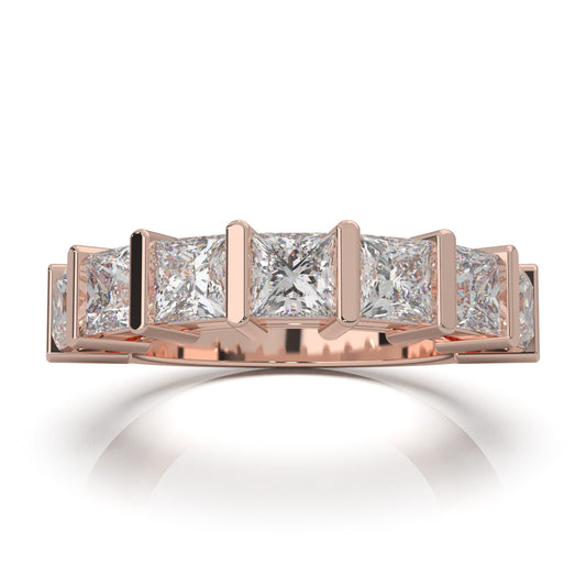 3.30 ct Moissanite Wedding Bands in 10k Rose Gold