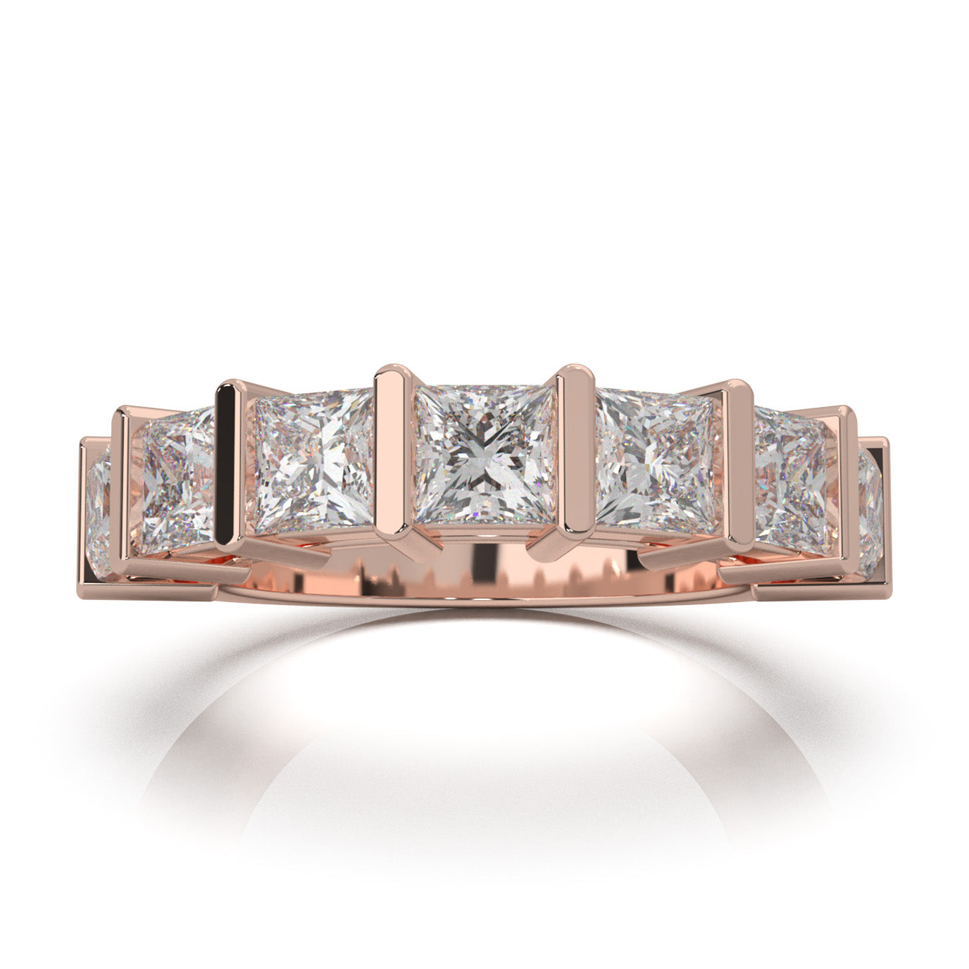 3.30 ct Moissanite Wedding Bands in 14k Rose Gold