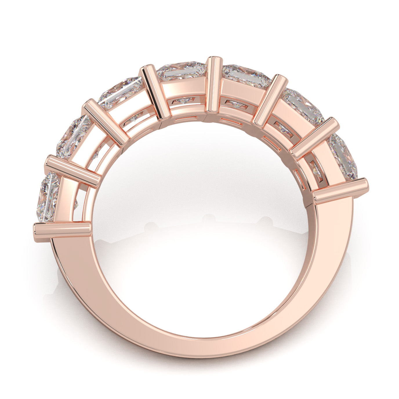 3.30 ct Moissanite Wedding Bands in 14k Rose Gold