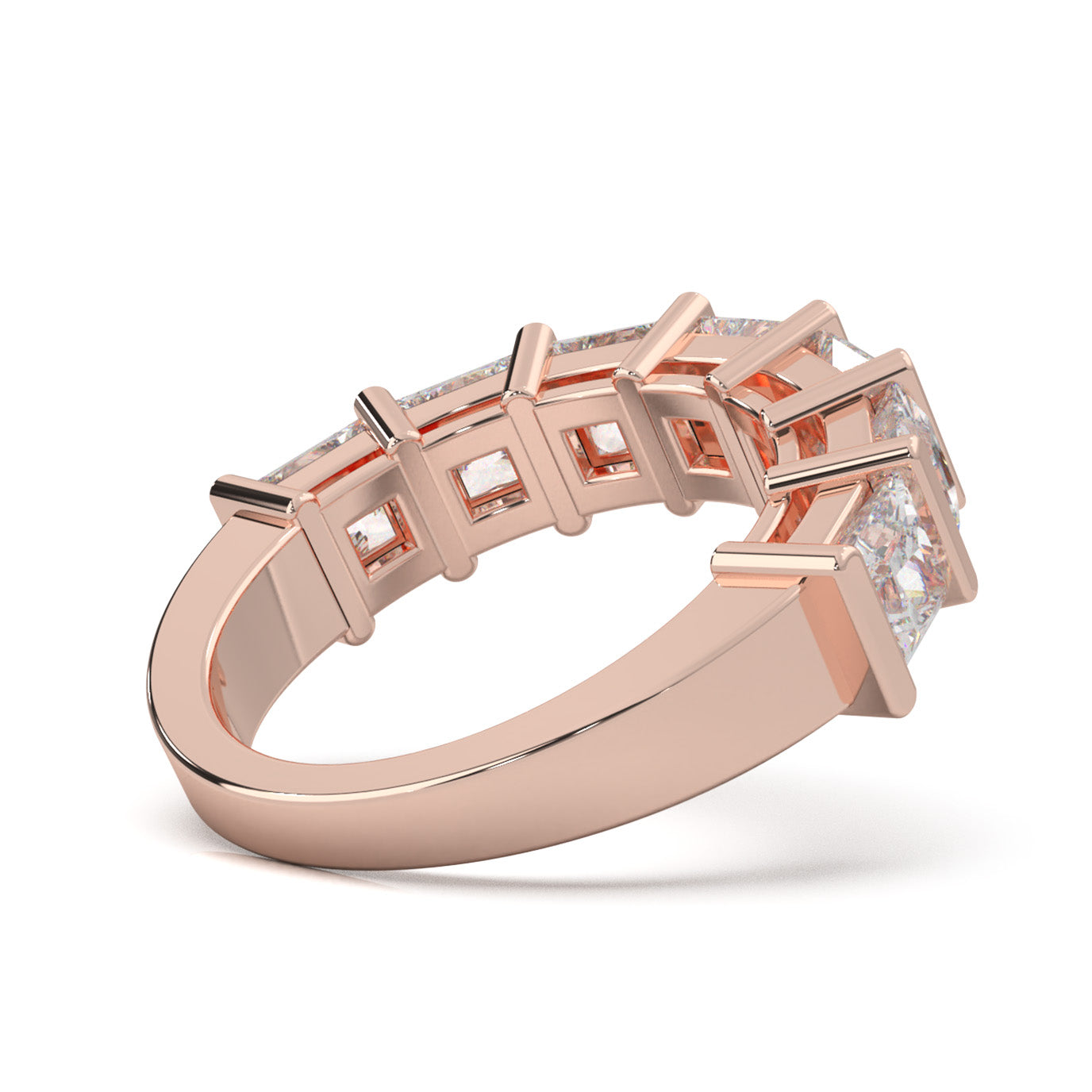 3.30 ct Moissanite Wedding Bands in 14k Rose Gold