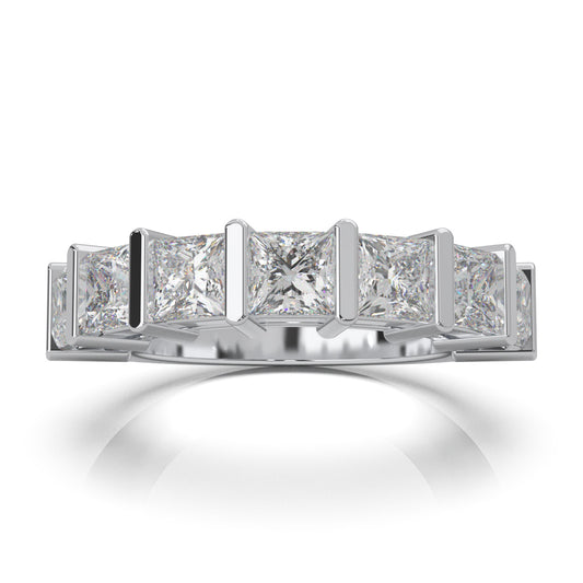 3.30 ct Moissanite Wedding Bands in 10k White Gold