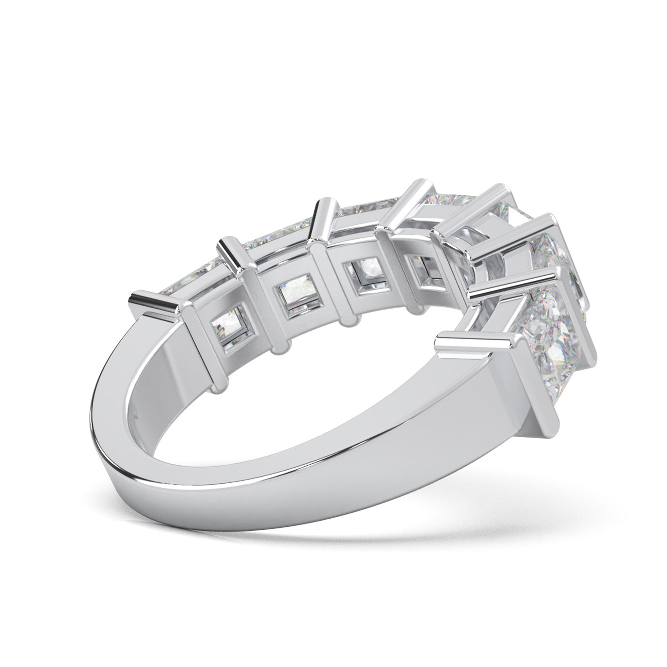 3.30 ct Moissanite Wedding Bands in 10k White Gold