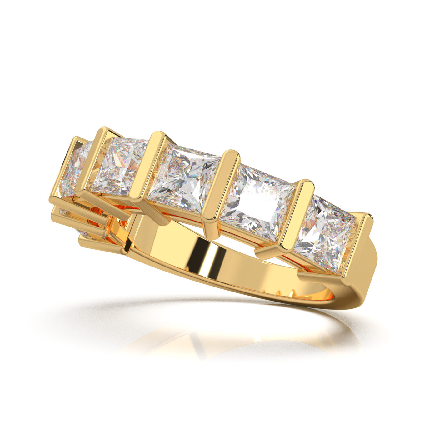 3.30 ct Natural Diamond Wedding Bands in 10k Yellow Gold