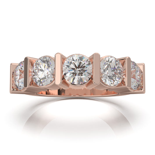3.80 ct Natural Diamond Wedding Bands in 14k Rose Gold