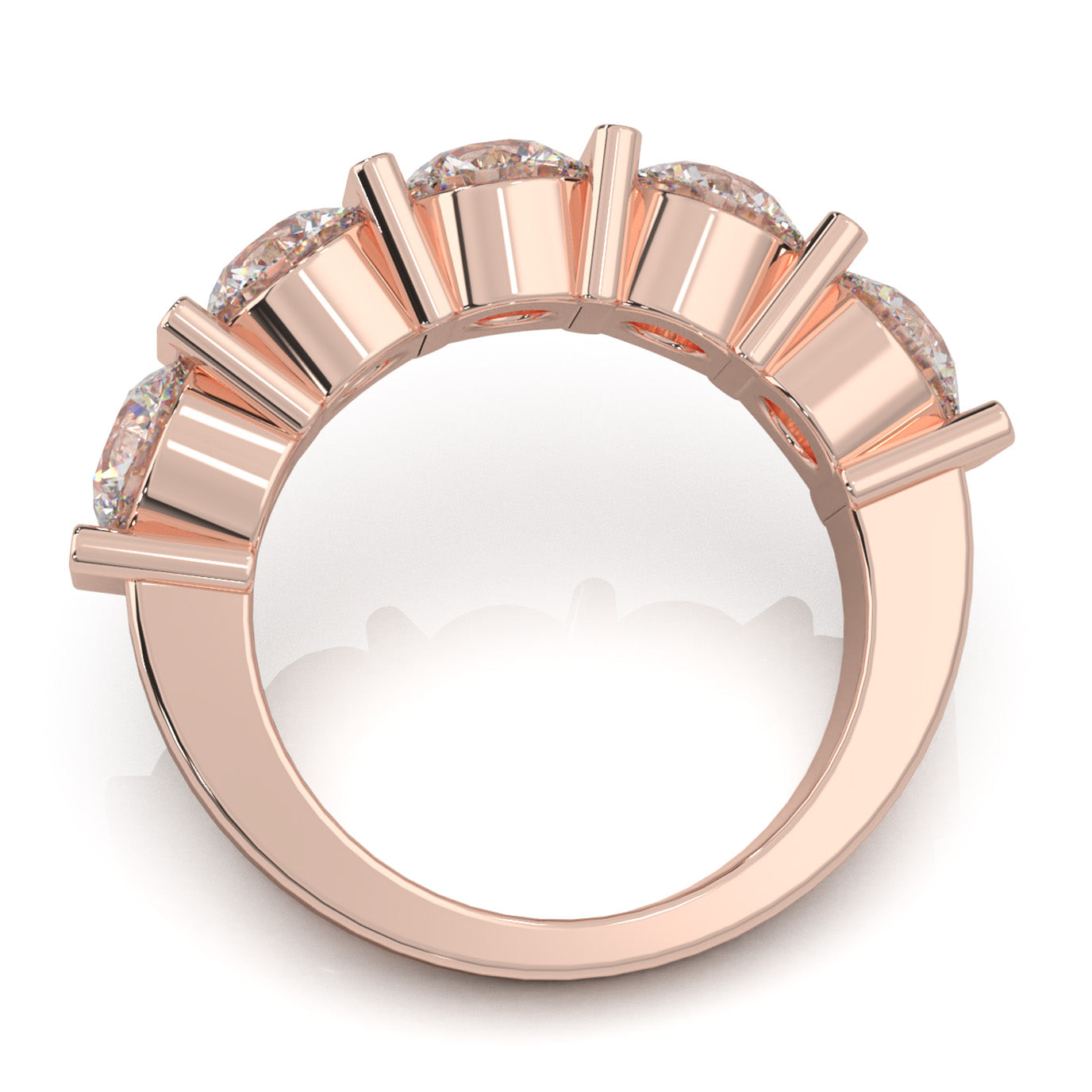 3.80 ct Lab Grown Diamond Wedding Bands in 14k Rose Gold