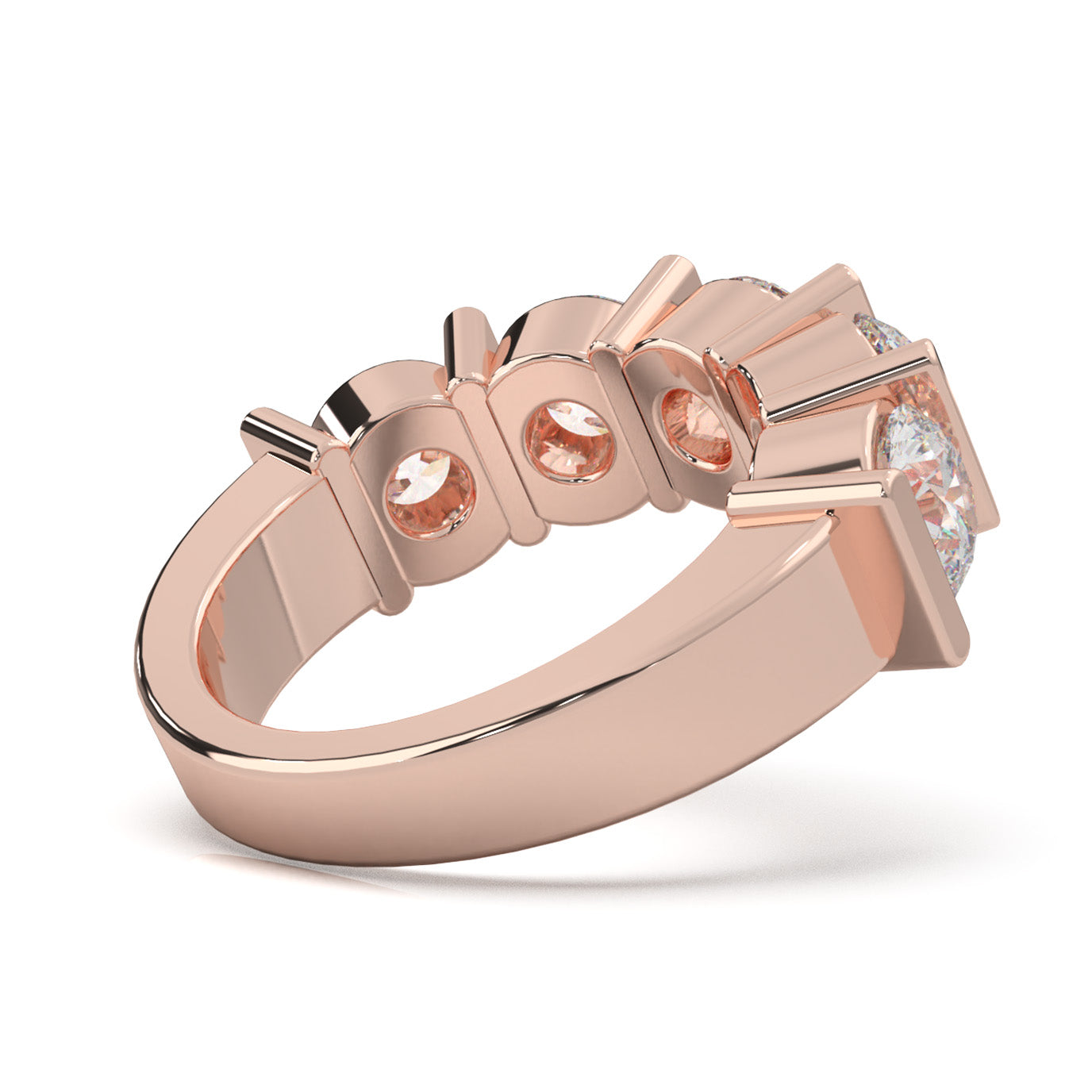 3.80 ct Moissanite Wedding Bands in 10k Rose Gold