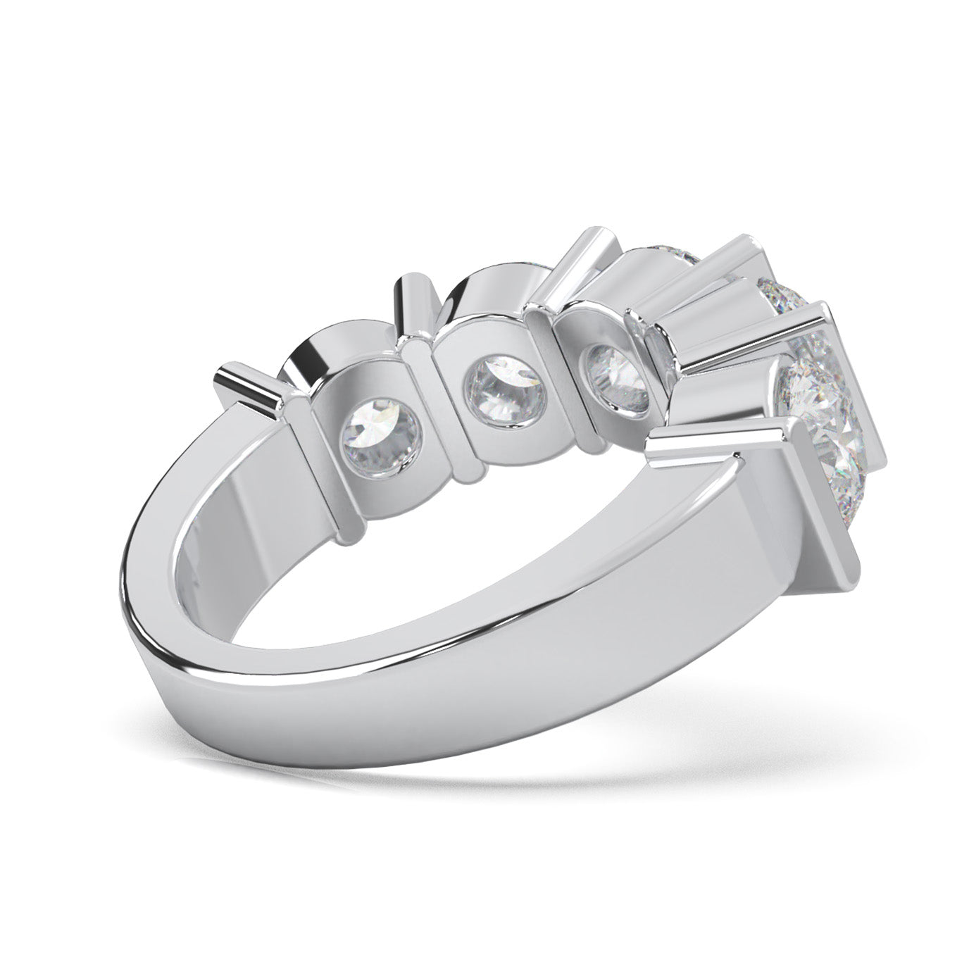 3.80 ct Natural Diamond Wedding Bands in 10k White Gold