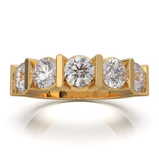 3.80 ct Natural Diamond Wedding Bands in 10k Yellow Gold
