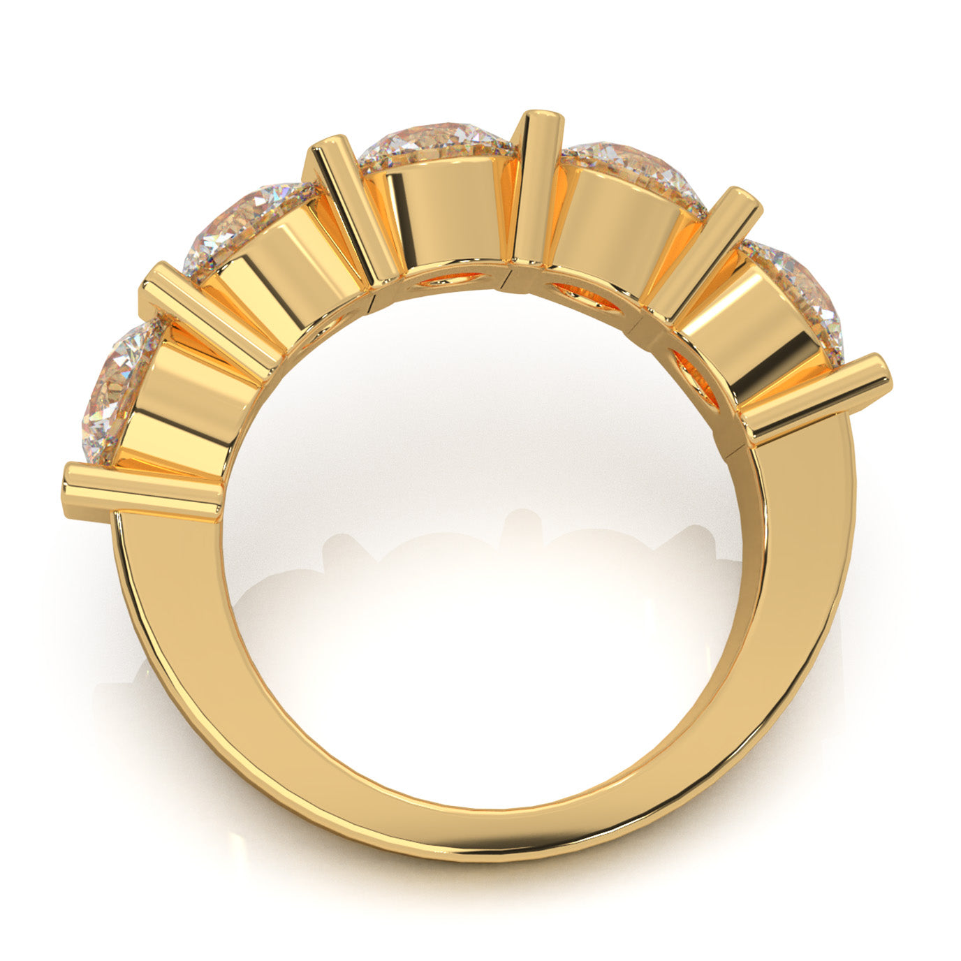 3.80 ct Moissanite Wedding Bands in 10k Yellow Gold
