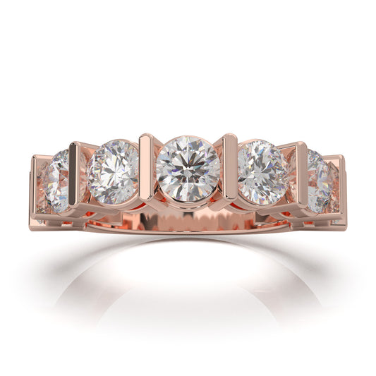 3.50 ct Natural Diamond Wedding Bands in 14k Rose Gold
